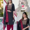 Beautiful Blue Hills Janki Rayon With Thread Embroidery Work Top Bottom Dupatta Wholesale 2026