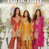 Eba Kanchan Chinon With Embroidery Work Top Bottom And Dupatta Wholesale