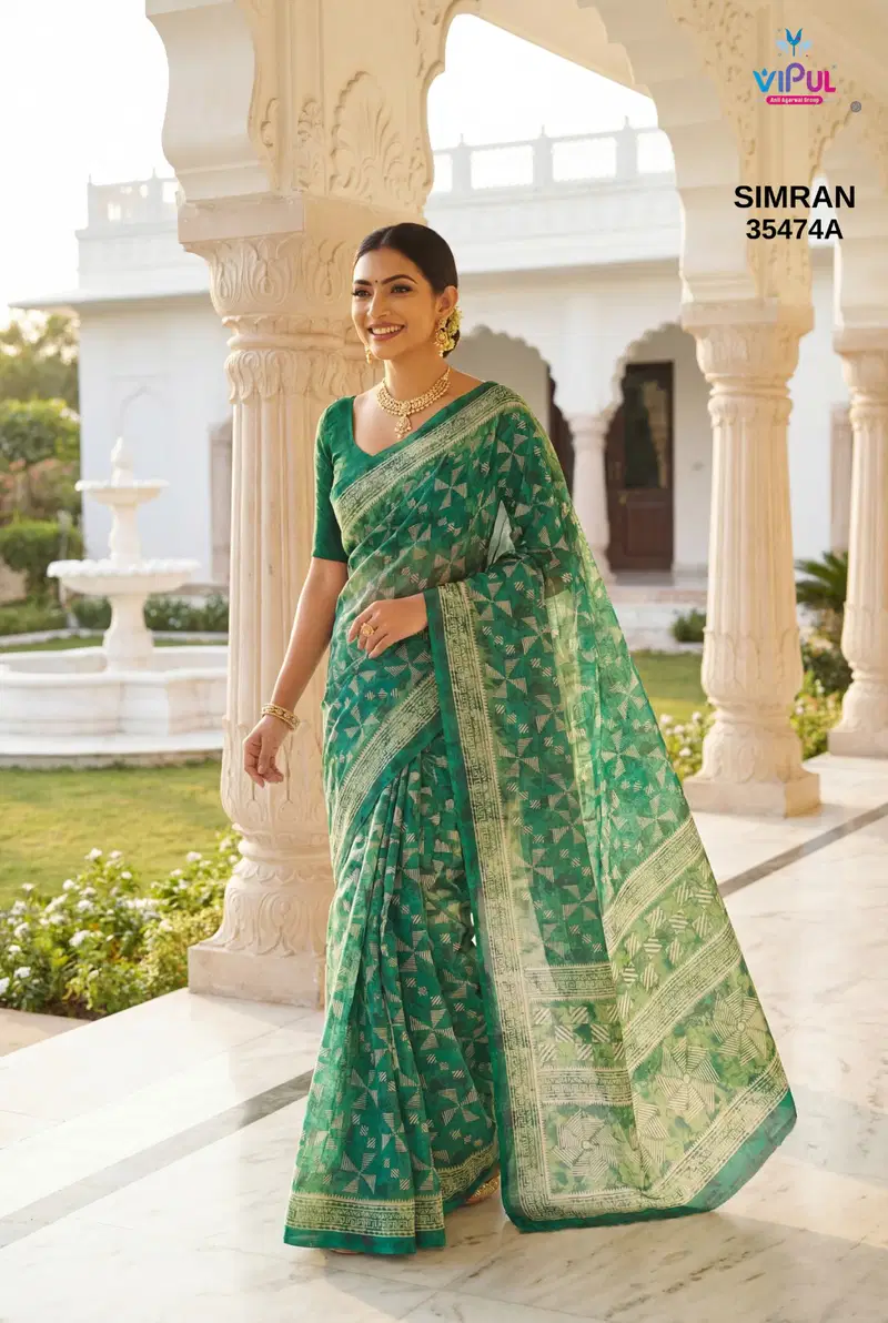 Vipul Simran 35474 A To D Georgette Casual Wear Saree Collection Wholesale
