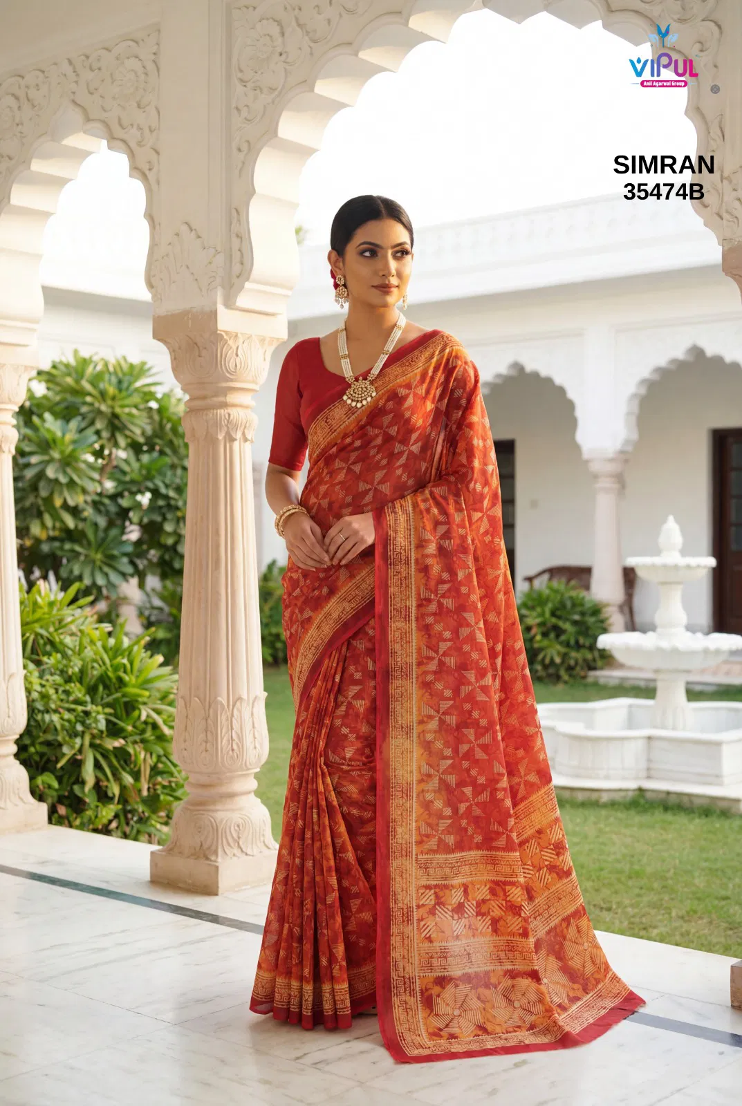Stylish Vipul Simran 35474 A To D Georgette Casual Wear Saree Collection Wholesale 2026