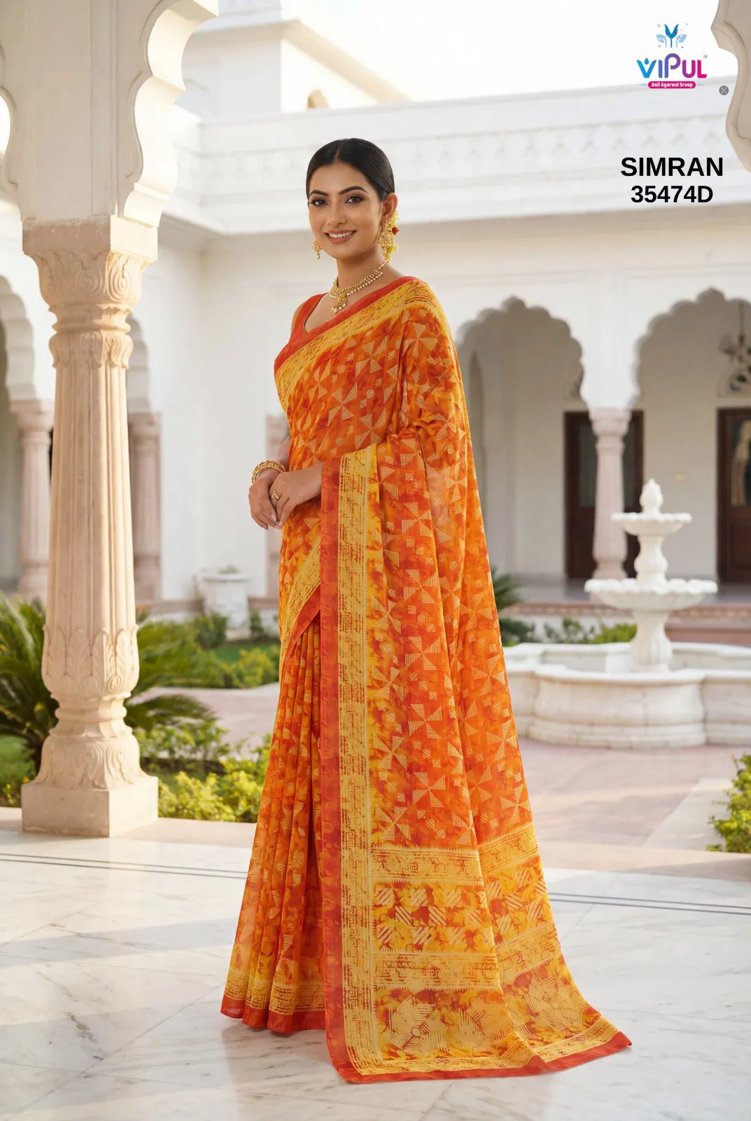 Stylish Vipul Simran 35474 A To D Georgette Casual Wear Saree Collection Wholesale 2026