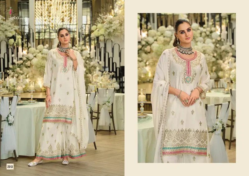 Beautiful Eba Madhubala Black And White Chinon Embroidery Top Bottom And Dupatta Wholesale 2026