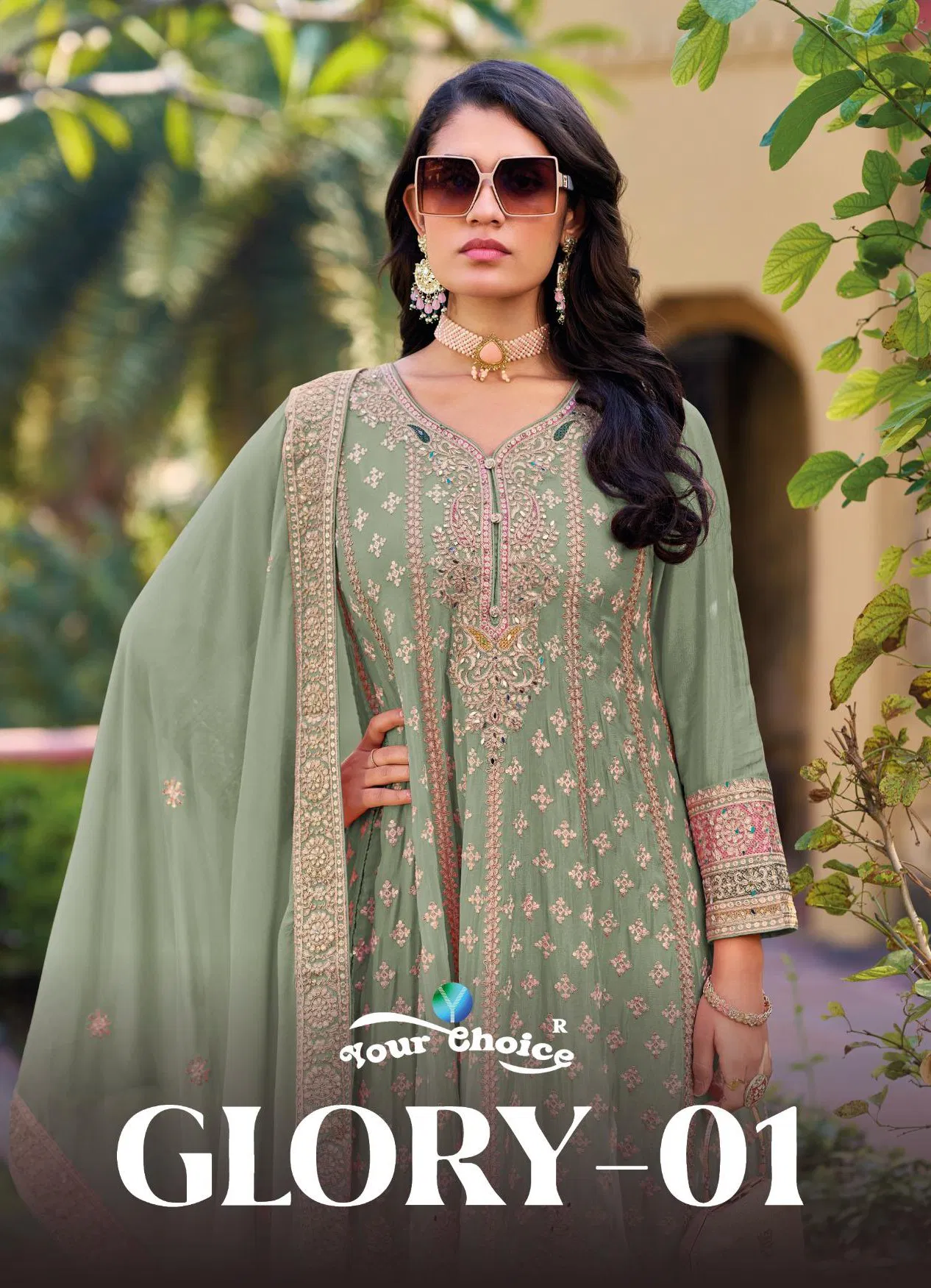 Your Choice Glory Vol 1 Chinon With Work Gown Pant With Dupatta Collection Wholesale