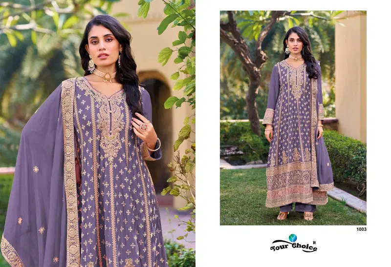 Stylish Your Choice Glory Vol 1 Chinon With Work Gown Pant With Dupatta Collection Wholesale 2026