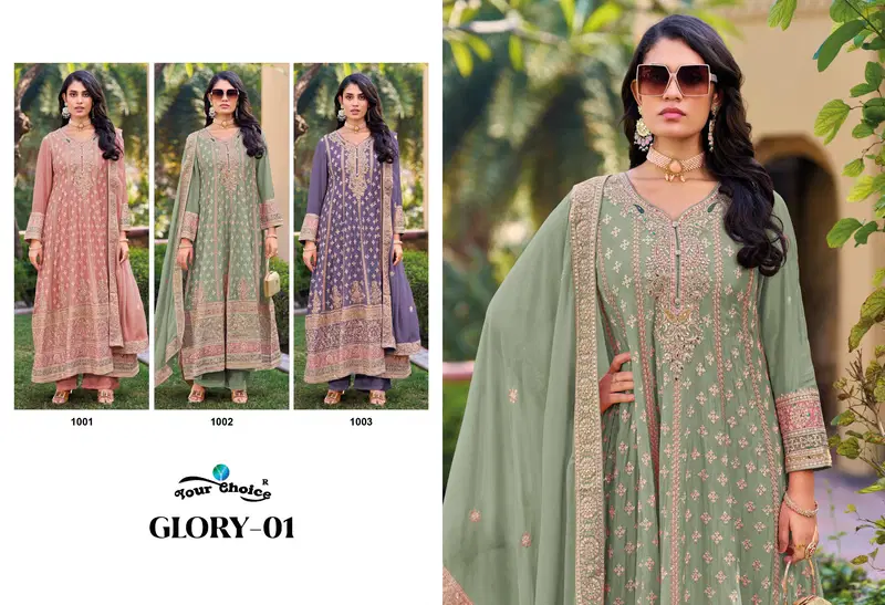 Stylish Your Choice Glory Vol 1 Chinon With Work Gown Pant With Dupatta Collection Wholesale 2026