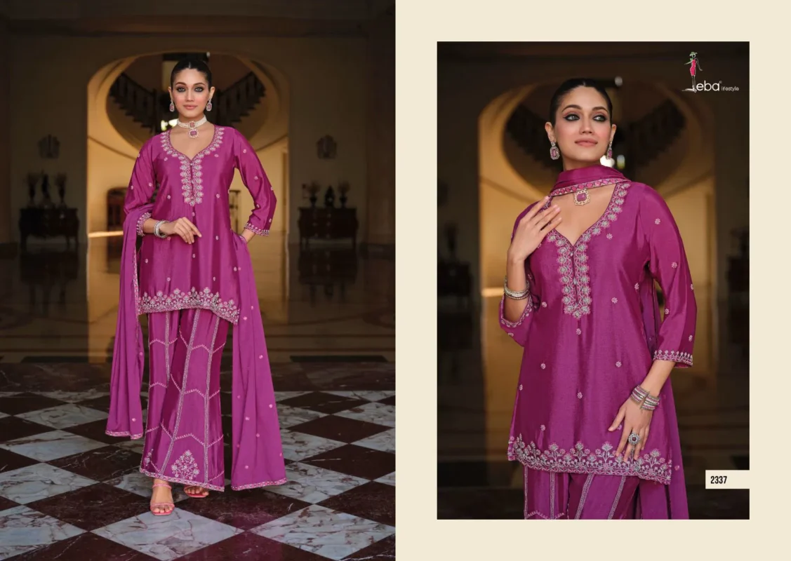 Stylish Eba Mirha Chinon With Beats Work Designer Top Bottom And Dupatta Wholesale 2026