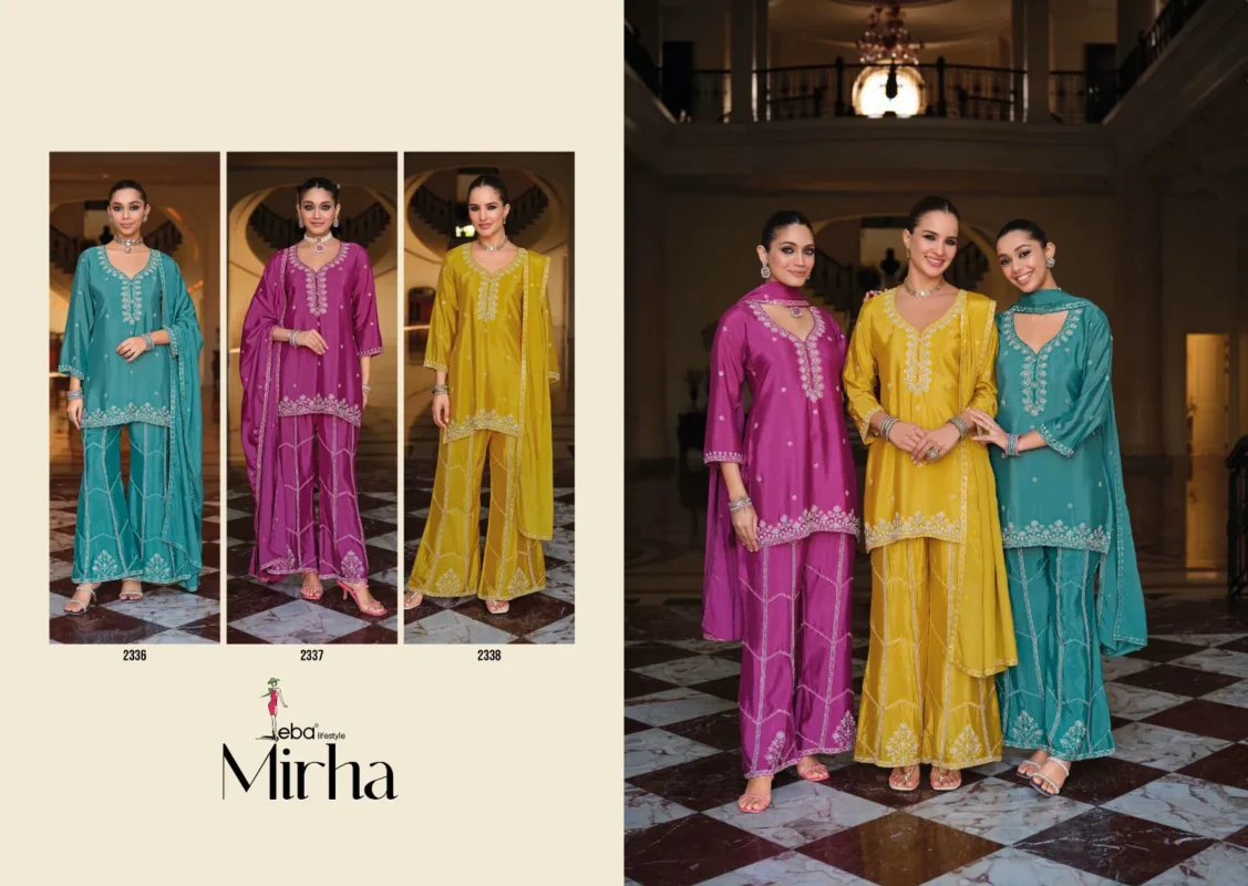 Stylish Eba Mirha Chinon With Beats Work Designer Top Bottom And Dupatta Wholesale 2026