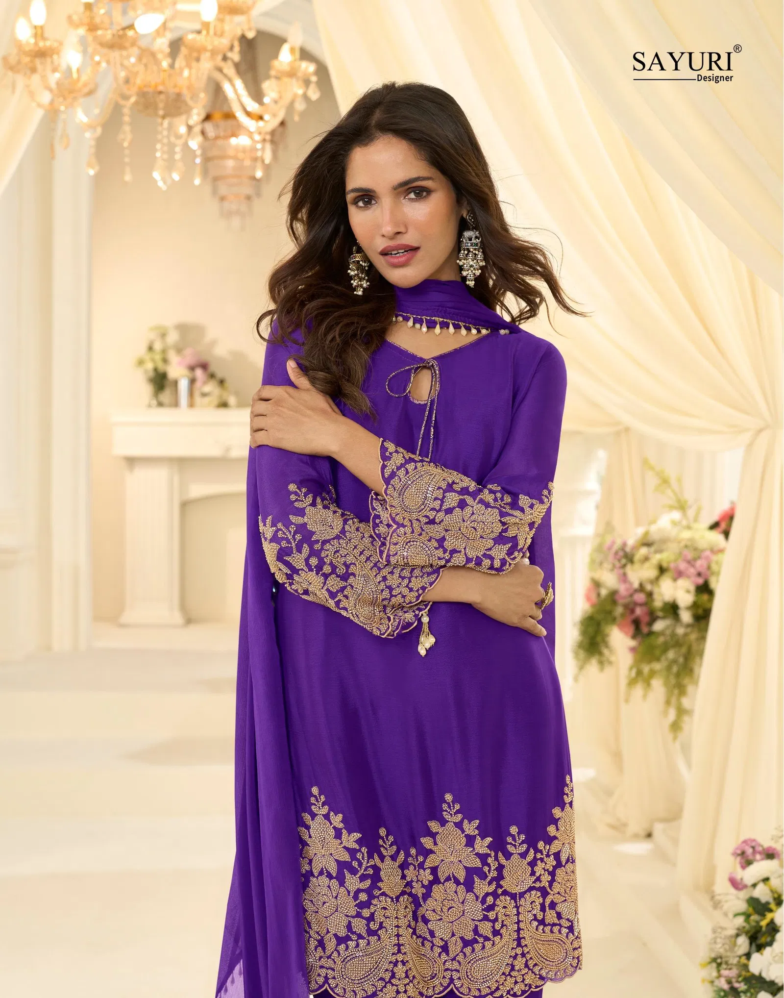 Beautiful Sayuri Beads Chinon Silk With Beads Work Top Bottom And Dupatta Collection Wholesale 2026