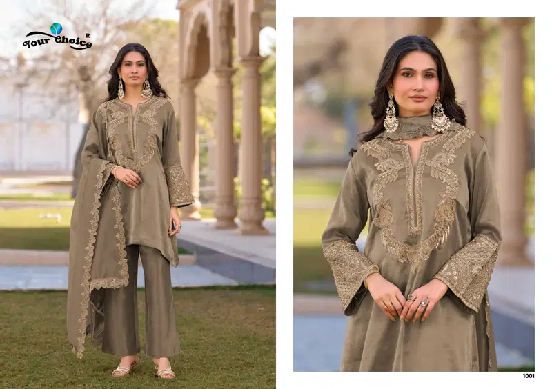 Buy Your Choice Gucci Hiranya Silk With Work Designer Readymade Salwar Kameez Wholesale 2026
