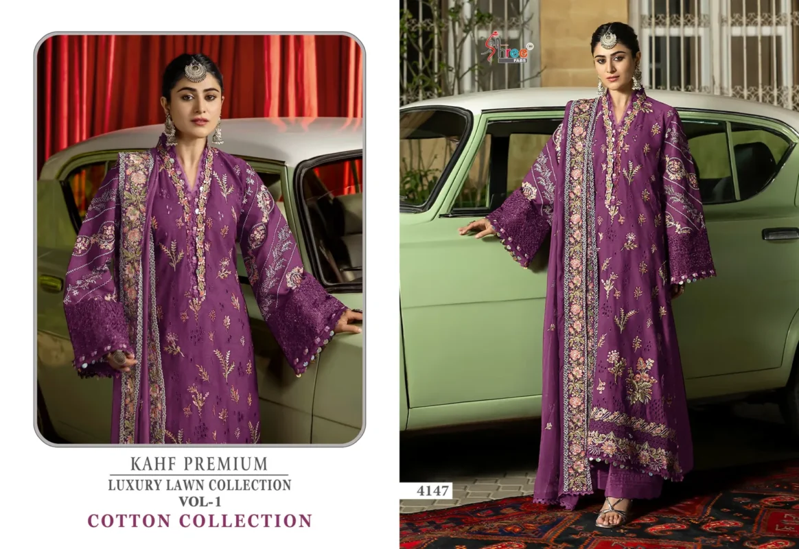 Latest Shree Kahf Premium Luxury Lawn Collection Vol 1 Kota Doriya Dupatta Pakistani Suits Wholesale 2026