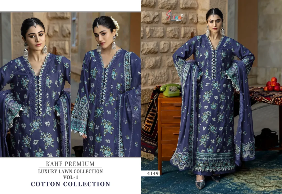 Latest Shree Kahf Premium Luxury Lawn Collection Vol 1 Kota Doriya Dupatta Pakistani Suits Wholesale 2026