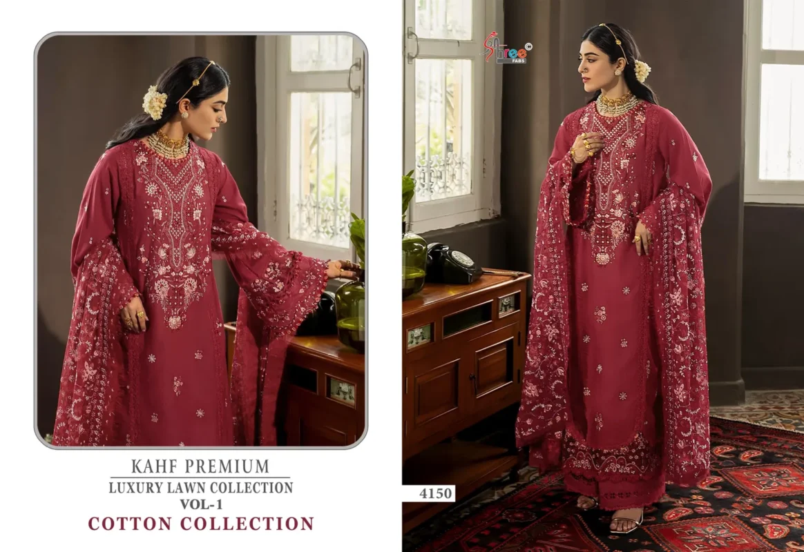 Latest Shree Kahf Premium Luxury Lawn Collection Vol 1 Kota Doriya Dupatta Pakistani Suits Wholesale 2026