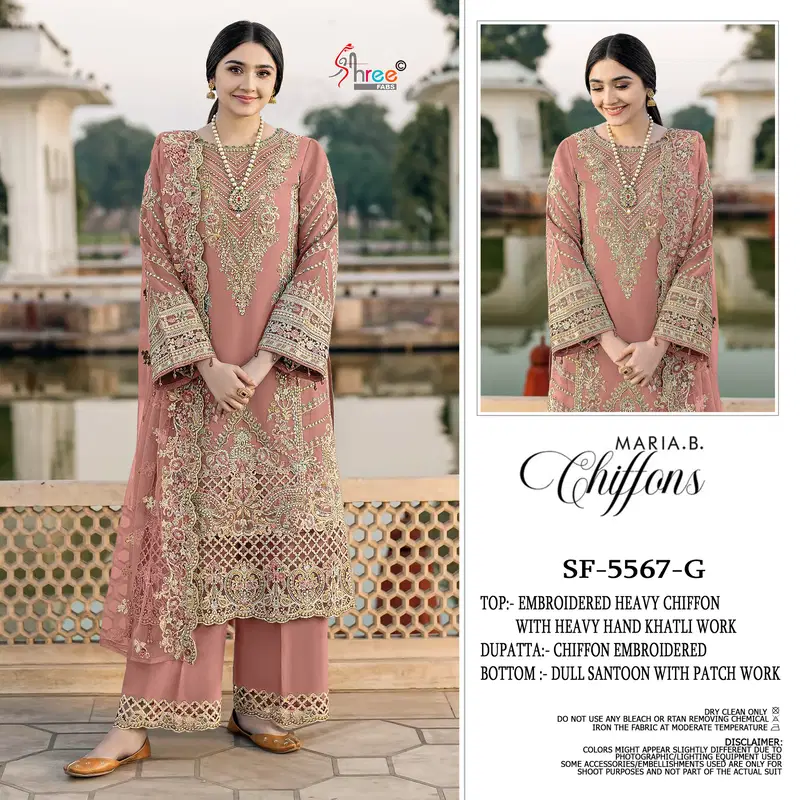 Latest Shree Sf 5567 E To H Chiffon Embroidery Work Pakistani Salwar Kameez Wholesale 2026