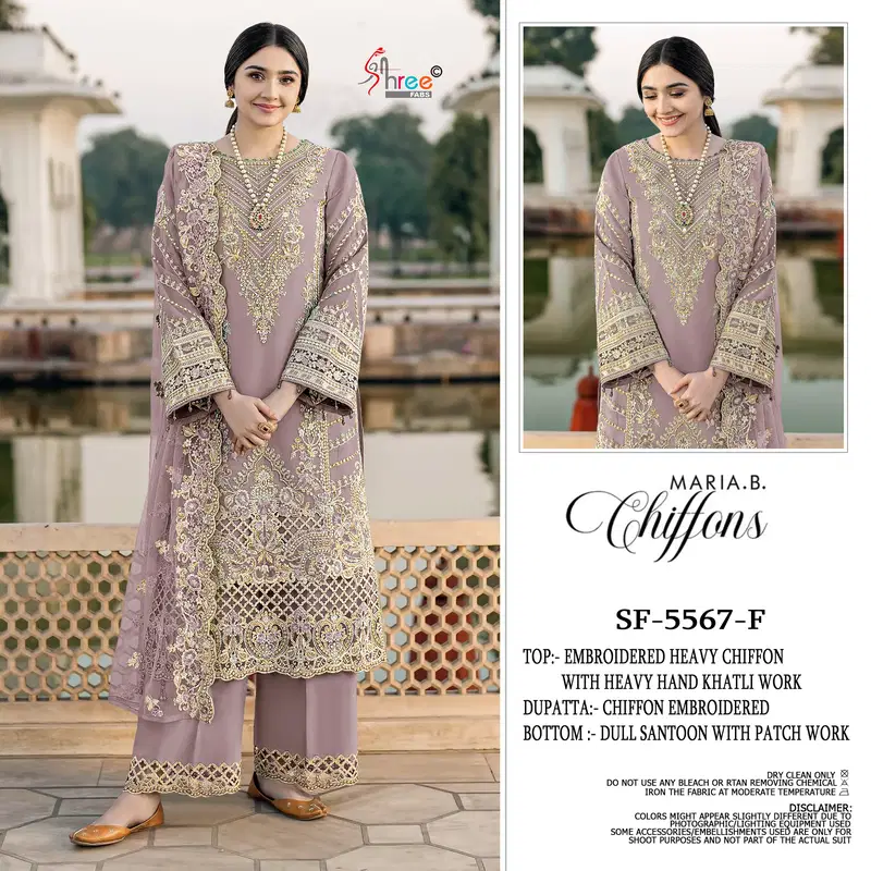 Latest Shree Sf 5567 E To H Chiffon Embroidery Work Pakistani Salwar Kameez Wholesale 2026