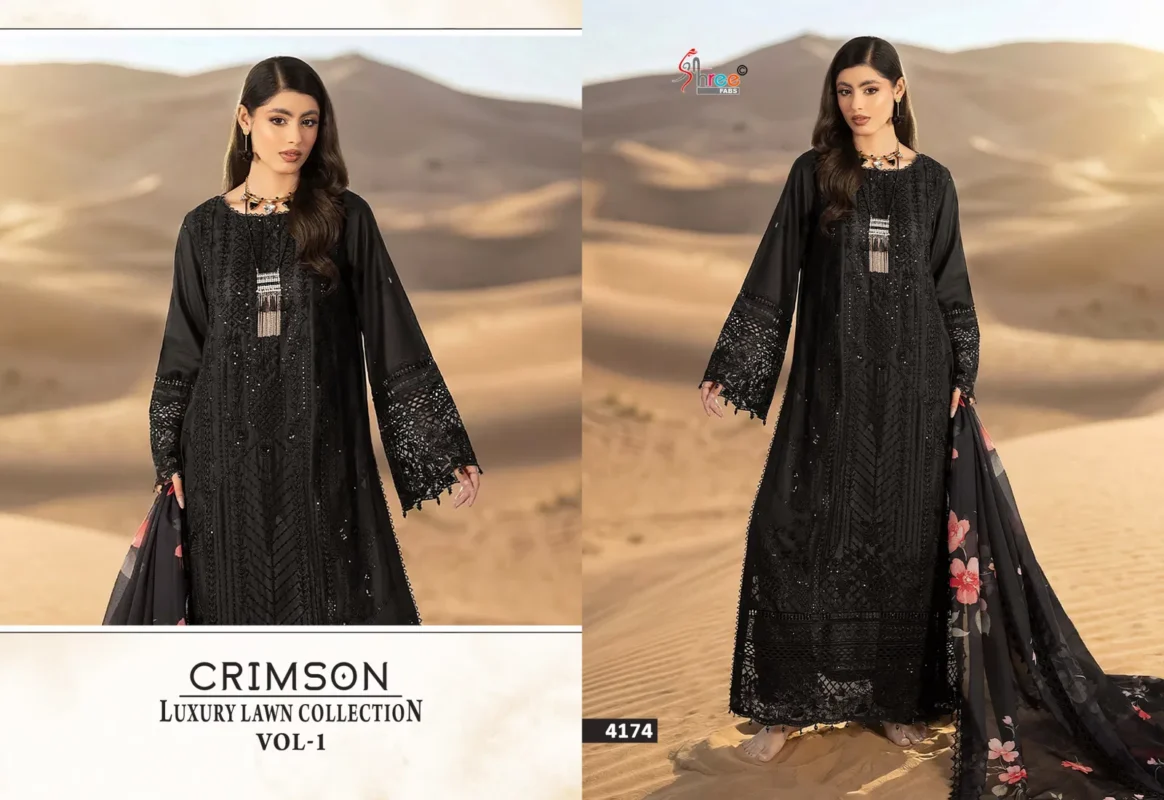 Launching Shree Crimson Luxury Lawn Collection Vol 1 Chiffon Dupatta Pakistani Suits Wholesale 2026