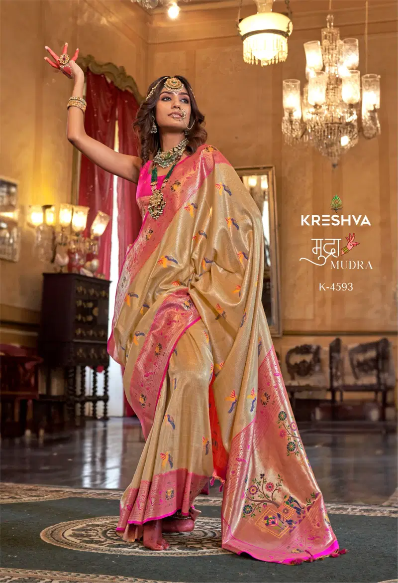 Kreshva Mudra Silk Organza Designer Festival Wear Saree Collection Wholesale