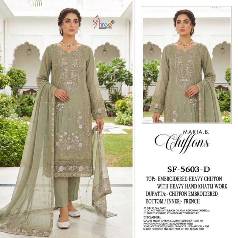 Stylish Shree Sf 5603 A To D Chiffon With Embroidered Pakistani Salwar Kameez Wholesale 2026