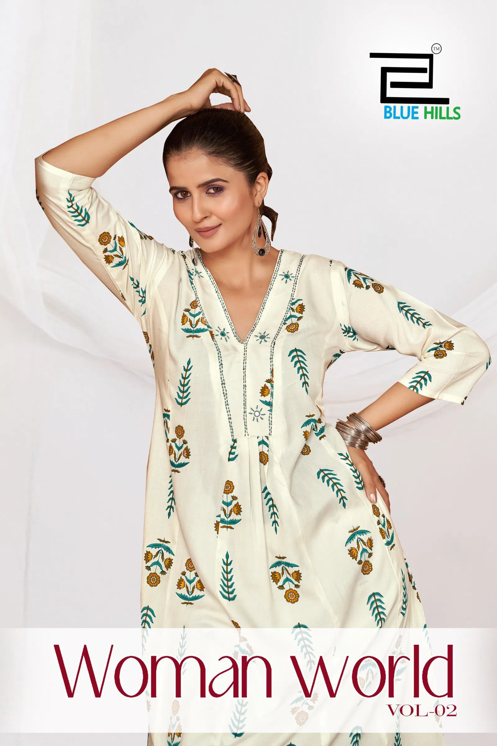 Blue Hills Woman World Vol 2 Rayon With Printed Top And Bottom Collection Wholesale