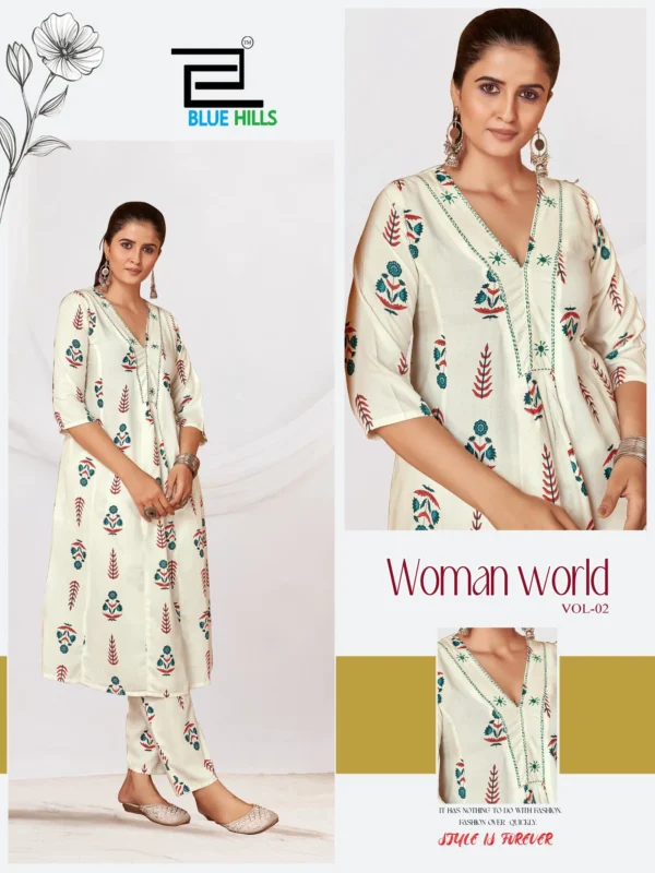 Stylish Blue Hills Woman World Vol 2 Rayon With Printed Top And Bottom Collection Wholesale 2026