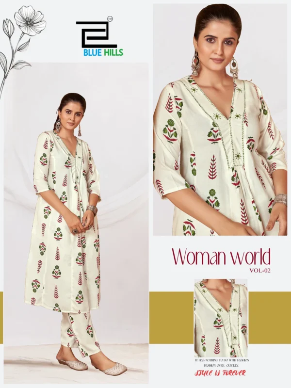 Stylish Blue Hills Woman World Vol 2 Rayon With Printed Top And Bottom Collection Wholesale 2026