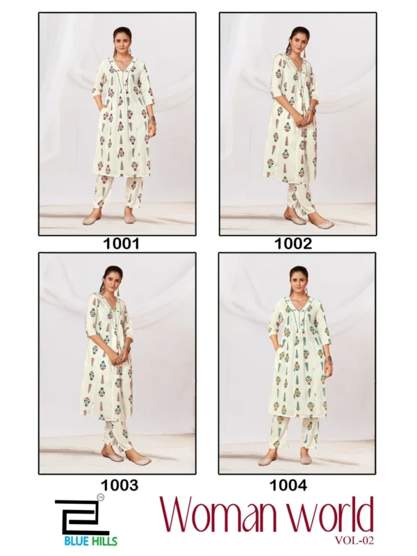 Stylish Blue Hills Woman World Vol 2 Rayon With Printed Top And Bottom Collection Wholesale 2026
