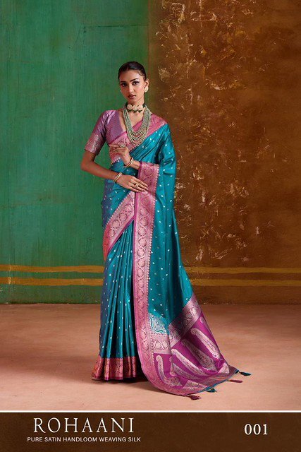 Stylish Rajtex Roohani Pure Satin Handloom Weaving Silk Saree Collection Wholesale 2026