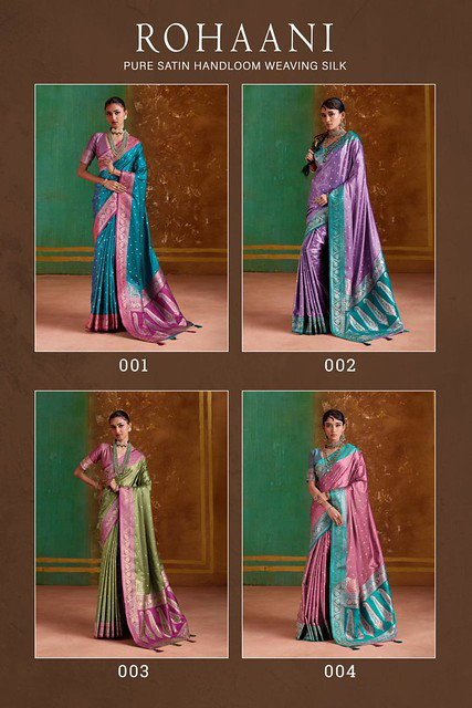 Stylish Rajtex Roohani Pure Satin Handloom Weaving Silk Saree Collection Wholesale 2026
