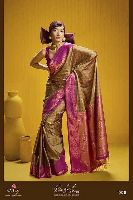 Launching Rajtex Rubab Pure Silk Tone Two Tone Checks Handloom Weaving Saree Collection Wholesale 2026