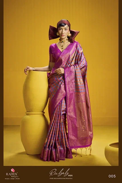 Launching Rajtex Rubab Pure Silk Tone Two Tone Checks Handloom Weaving Saree Collection Wholesale 2026