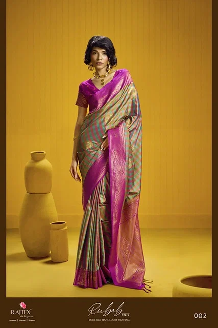 Launching Rajtex Rubab Pure Silk Tone Two Tone Checks Handloom Weaving Saree Collection Wholesale 2026
