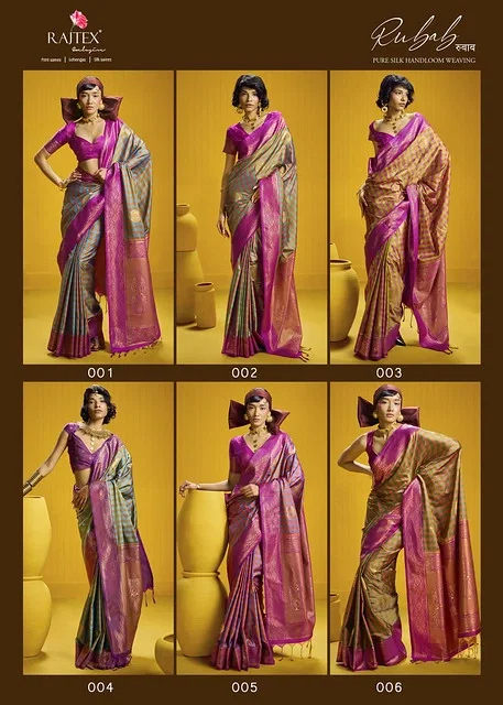 Launching Rajtex Rubab Pure Silk Tone Two Tone Checks Handloom Weaving Saree Collection Wholesale 2026