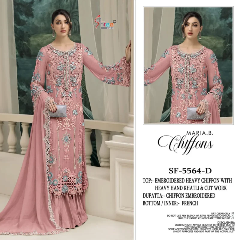 Buy Shree Sf 5564 A To D Chiffon Embroidered Work Paksitani Salwar Kameez Wholesale 2026