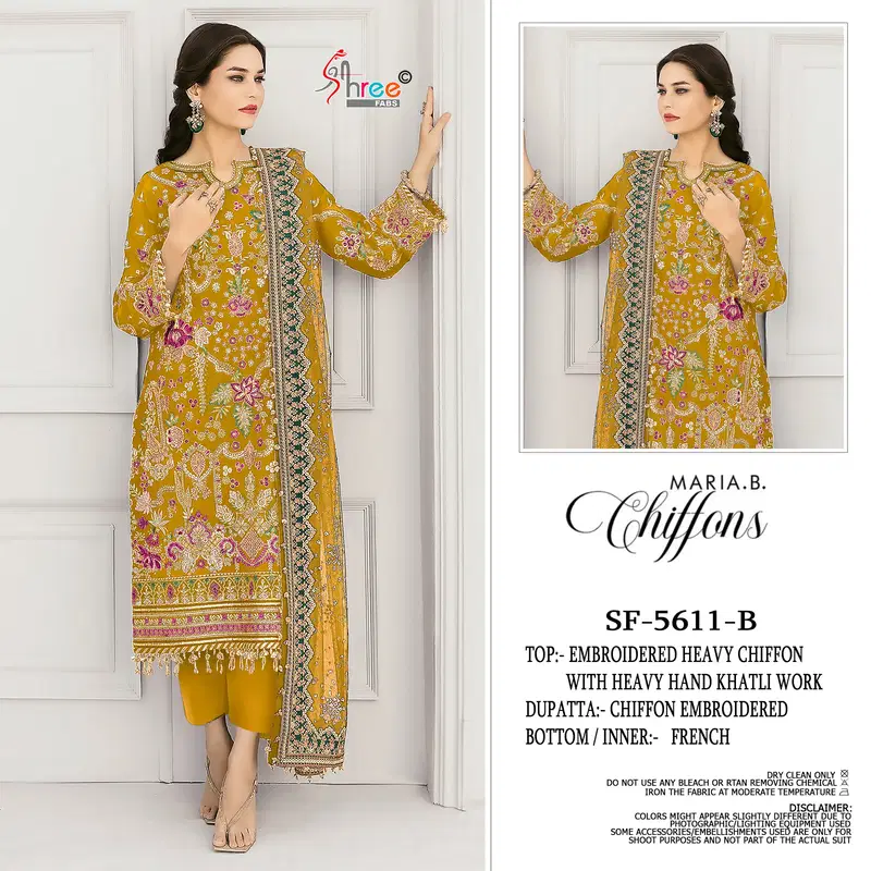 Stylish Shree Sf 5611 A To D Chiffon With Embroidered Work Pakistani Salwar Kameez Wholesale 2026