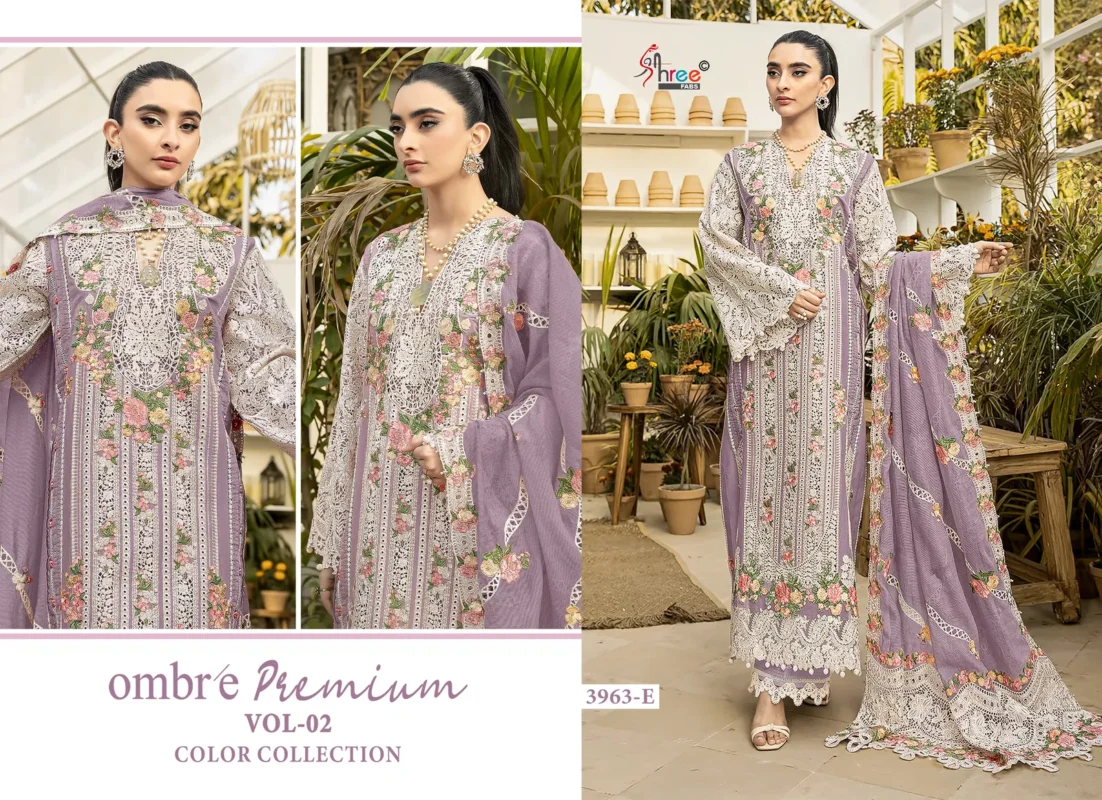 Buy Shree Ombre Premium 3963 E To H Cotton Embroidery Pakistani Salwar Suits Wholesale 2026