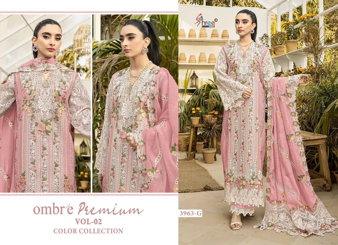 Buy Shree Ombre Premium 3963 E To H Cotton Embroidery Pakistani Salwar Suits Wholesale 2026