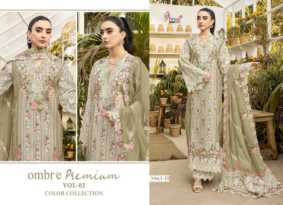 Buy Shree Ombre Premium 3963 E To H Cotton Embroidery Pakistani Salwar Suits Wholesale 2026