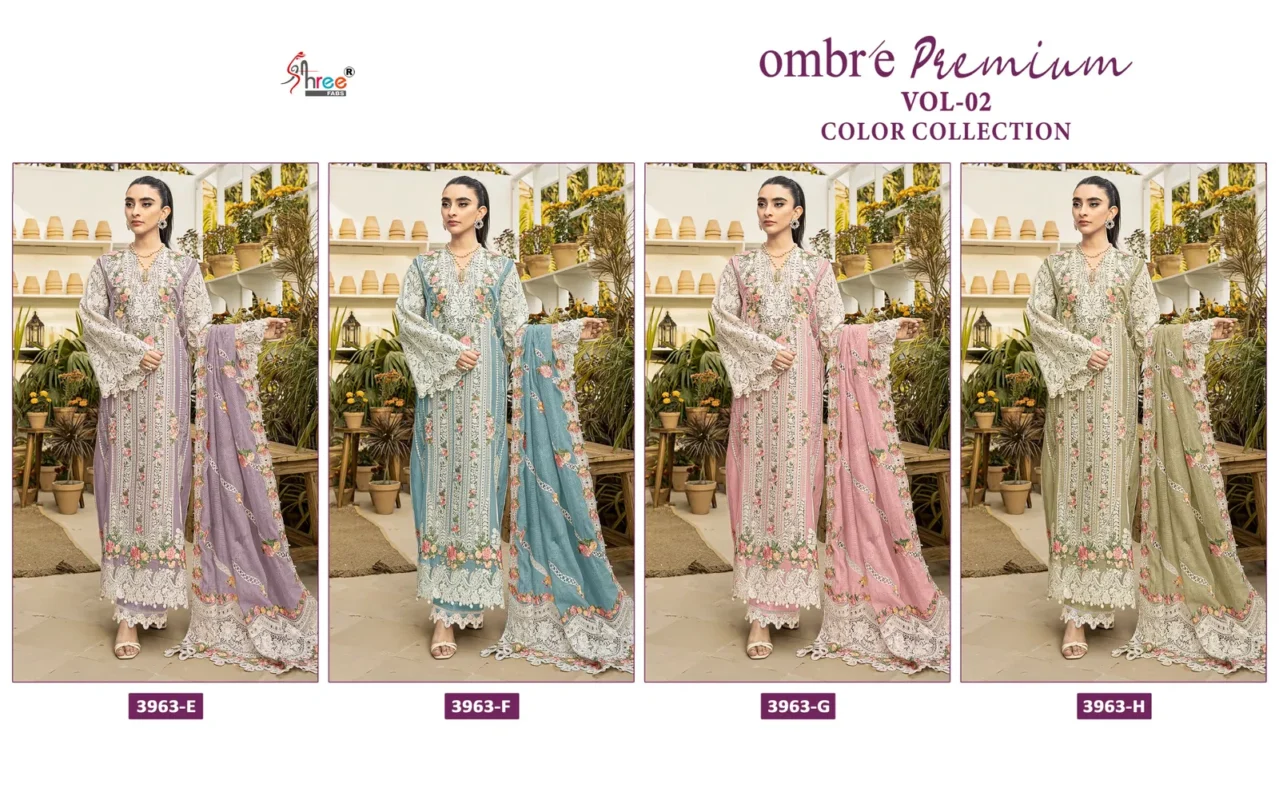 Buy Shree Ombre Premium 3963 E To H Cotton Embroidery Pakistani Salwar Suits Wholesale 2026