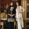 Eba Sanvi Black And White Chinon With Beats Work Top Plazzo And Dupatta Wholesale
