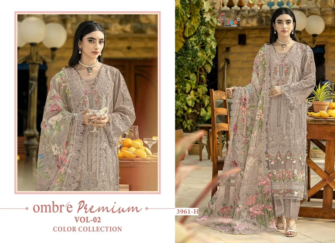 Latest Shree Ombre Premium 3961 E To H Cotton Embroidery Pakistani Salwar Kameez Wholesale 2026