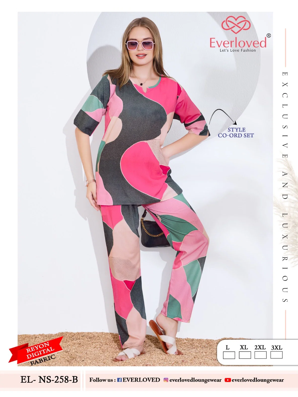 Dnp Everloved NS 258 A Reyon Digital co ord set Collection Wholesale