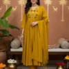 Buy Dnp Aarti 1715 Chanderi Mul Handwork Anarkali Top With Bottom And Dupatta Collection Wholesale 2026