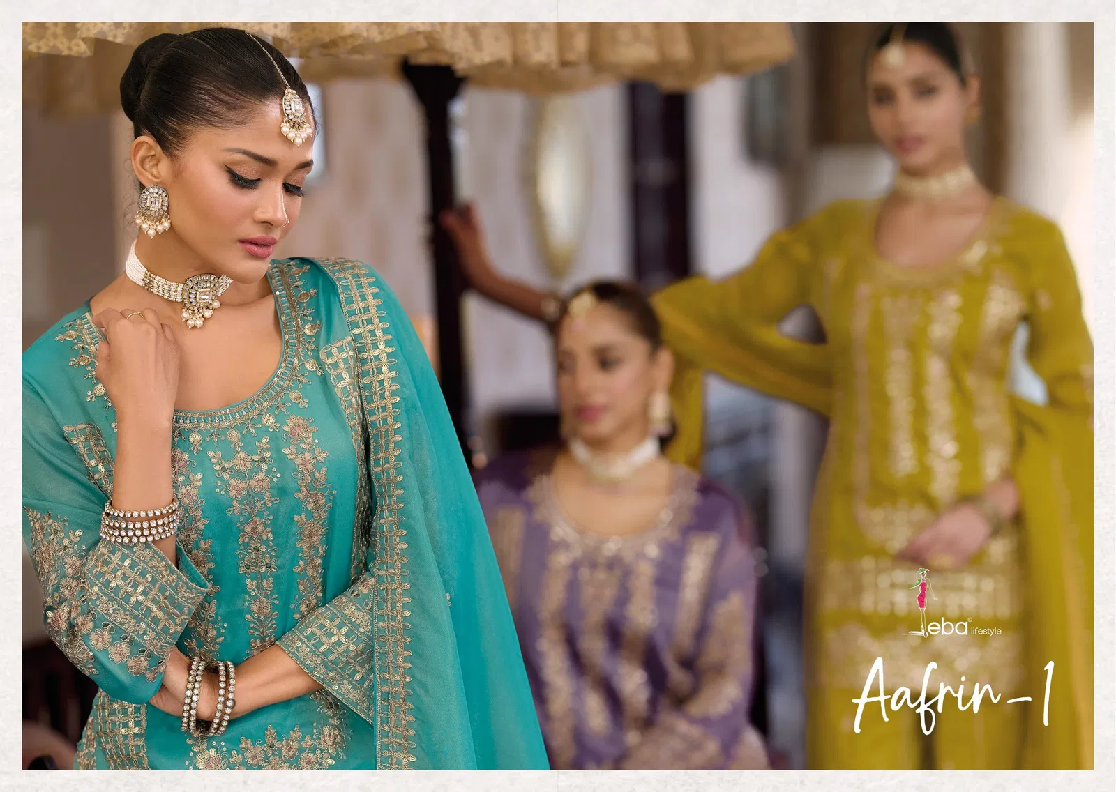 Latest Eba Aafrin Vol 1 Simar With Embroidery Work Designer Salwar Kameez Wholesale 2026