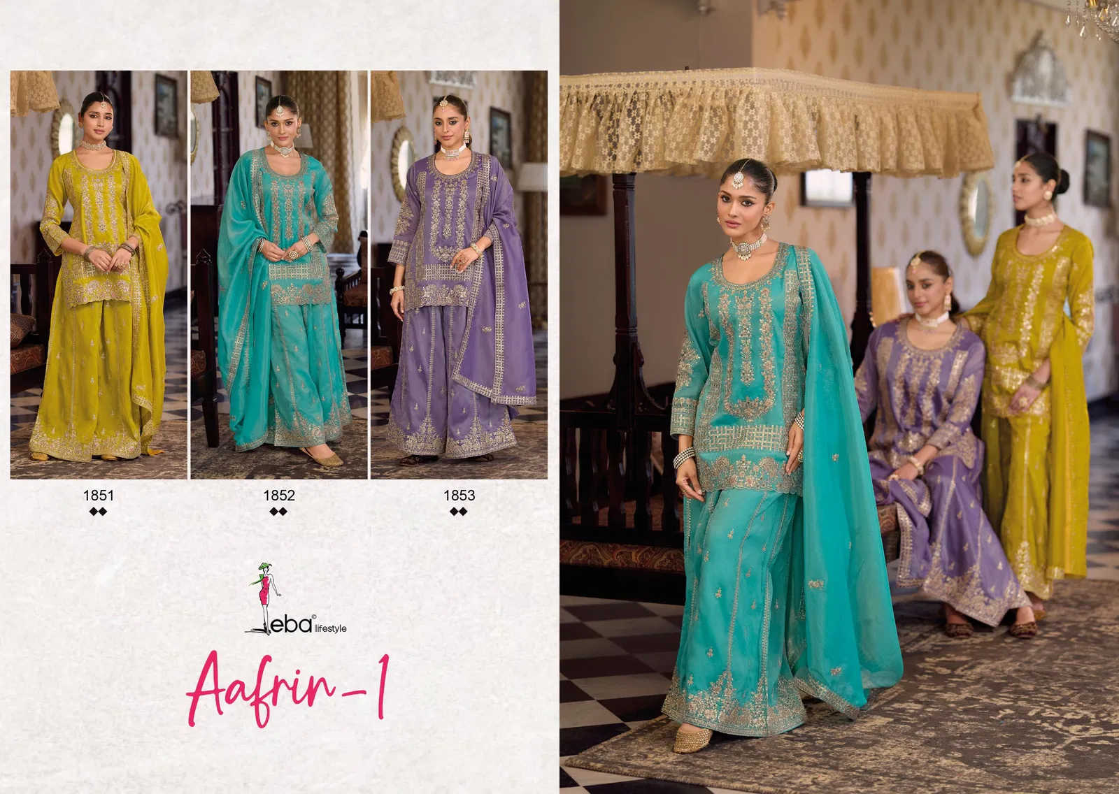 Latest Eba Aafrin Vol 1 Simar With Embroidery Work Designer Salwar Kameez Wholesale 2026