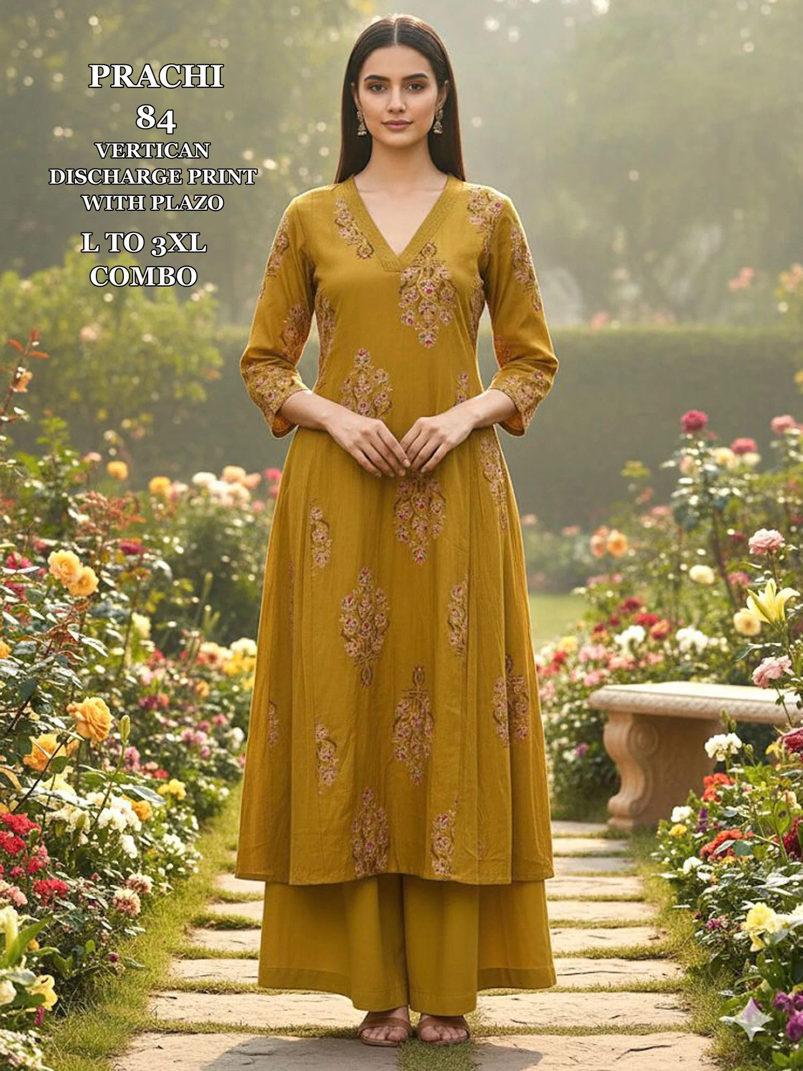 Dnp Prachi 83 And 84 Vertican Anarkali Top With Plazzo Wholesale