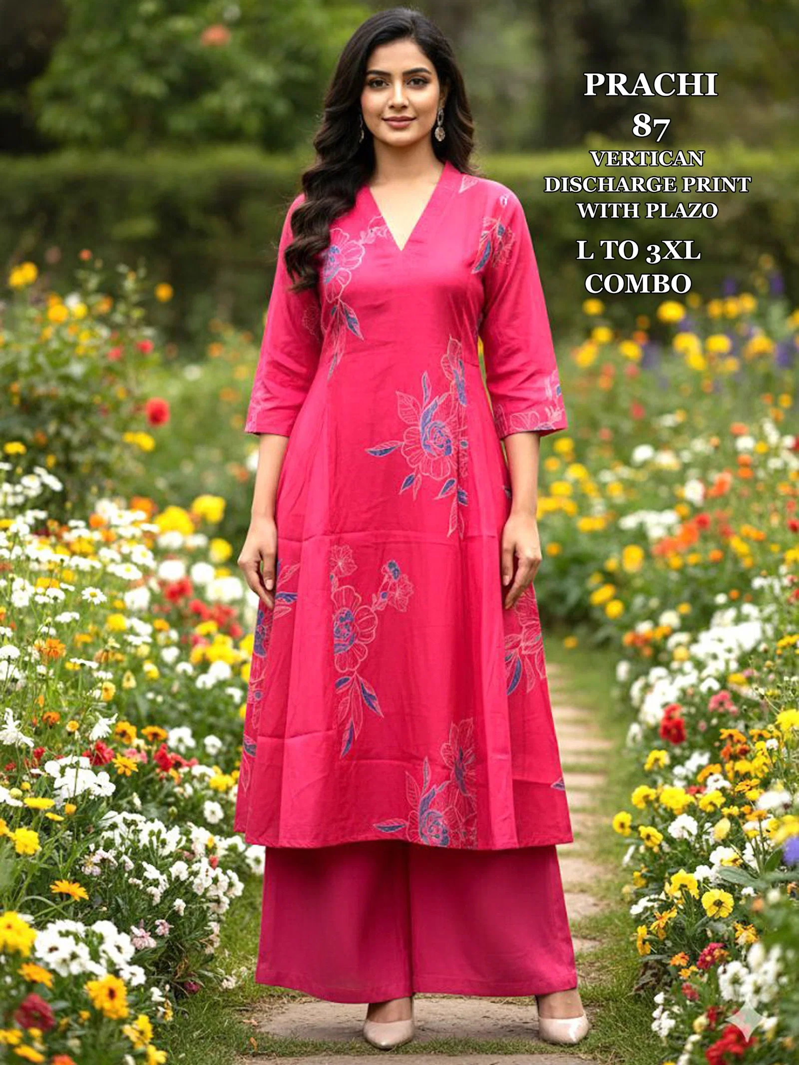 Dnp Prachi 87 And 88 Vertican Anarkali Top With Plazzo Wholesale