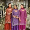 Eba Ziya Chinon With Embroidery Work Designer Top Bottom And Dupatta Wholesale