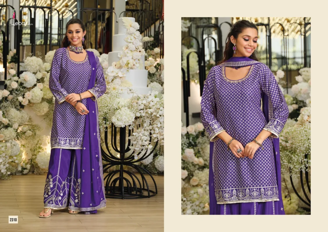 Launching Eba Ziya Chinon With Embroidery Work Designer Top Bottom And Dupatta Wholesale 2026