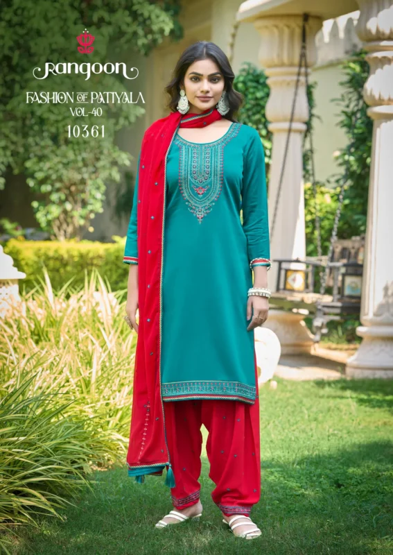 Buy Rangoon Fashion Of Patiyala Vol 40 Jam Silk Embroiderd Kurti With Bottom Dupatta Wholesale 2026