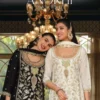 Eba Anokhi Black And White Chinon With Embroidery Worked Top Bottom And Dupatta Wholesale
