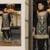 Stylish Eba Anokhi Black And White Chinon With Embroidery Worked Top Bottom And Dupatta Wholesale 2026